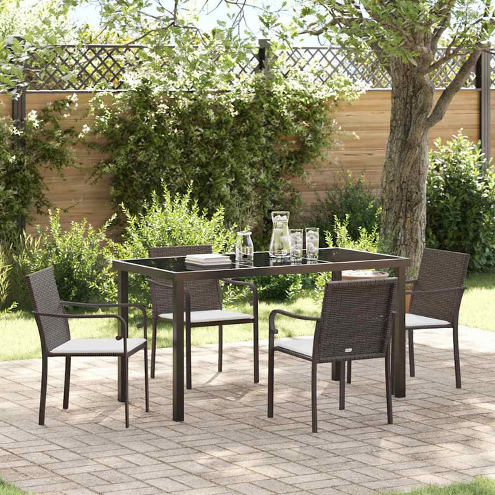 Have Spisebordssæt 5 pcs Brun Poly rattan