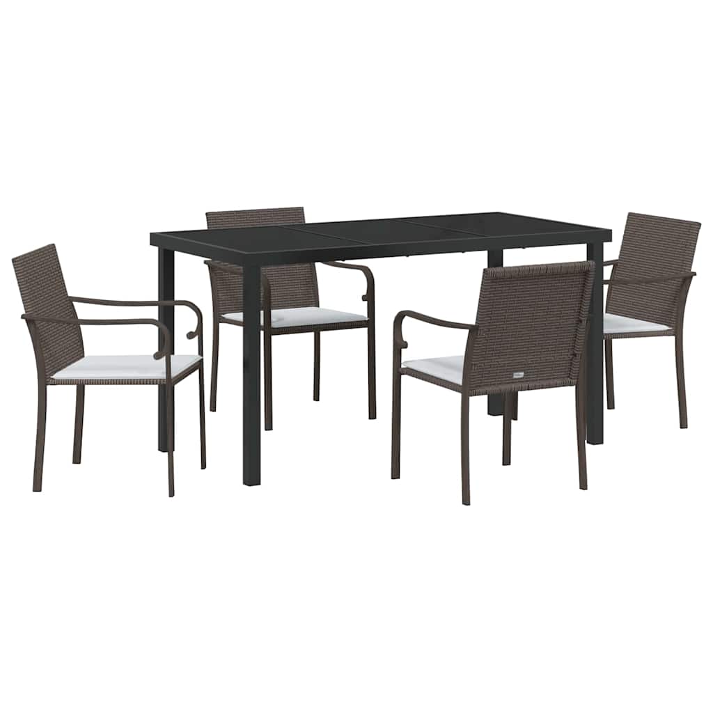 Have Spisebordssæt 5 pcs Brun Poly rattan
