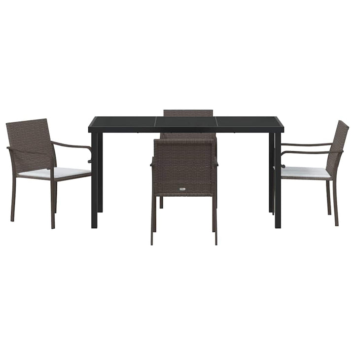 Have Spisebordssæt 5 pcs Brun Poly rattan