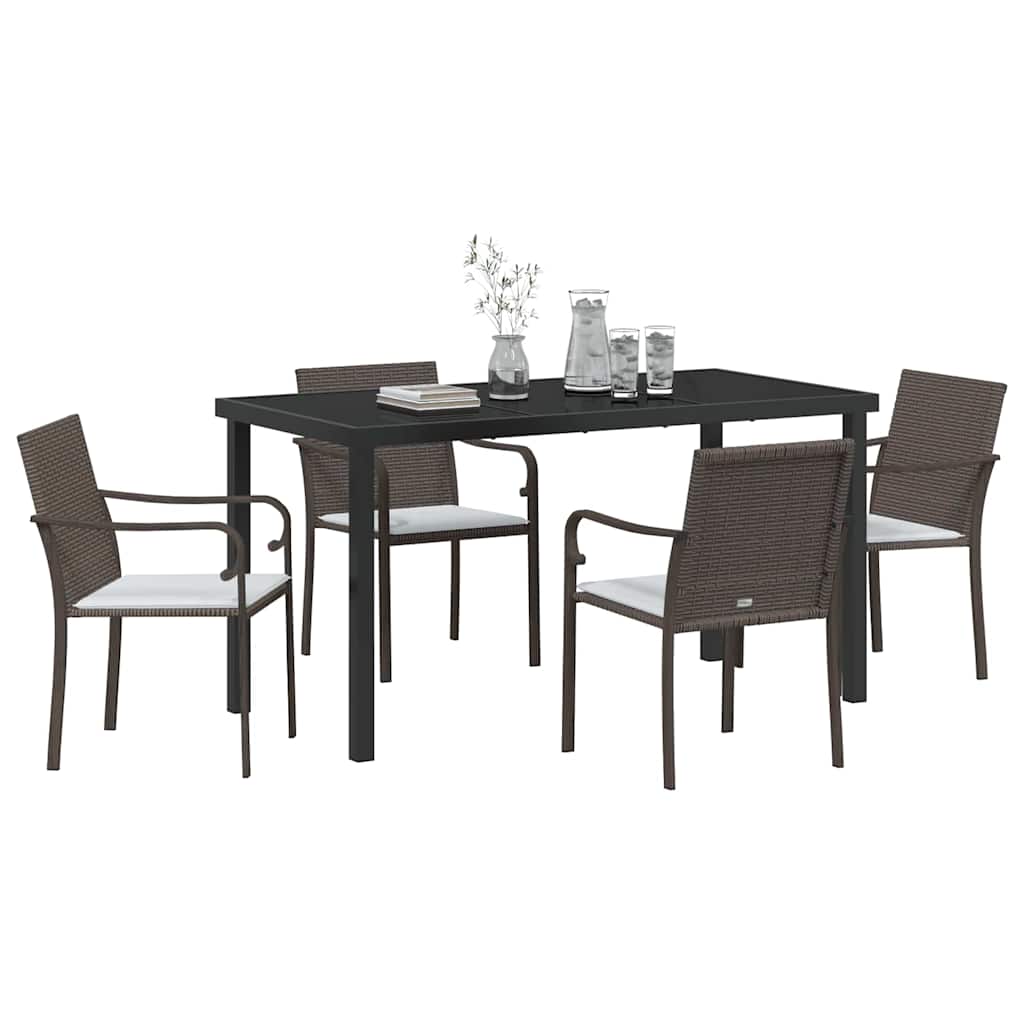 Have Spisebordssæt 5 pcs Brun Poly rattan