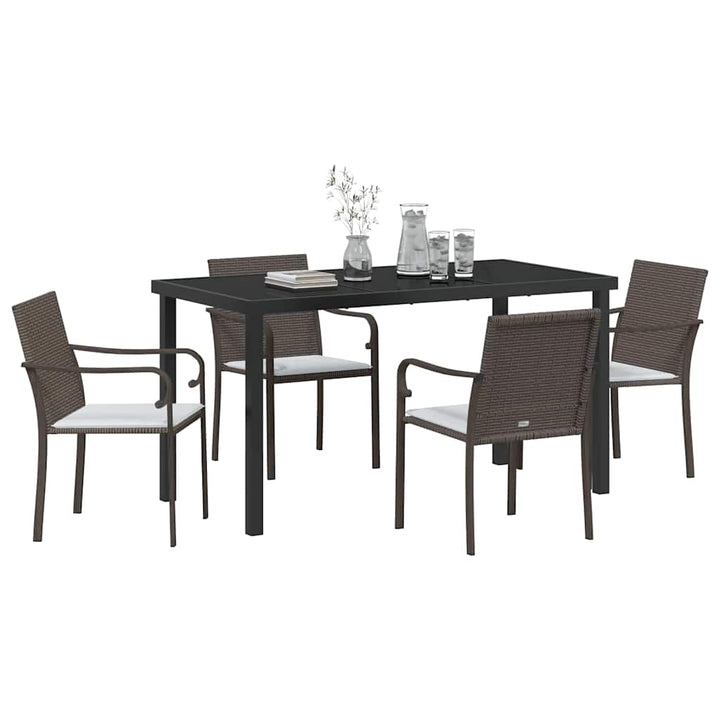 Have Spisebordssæt 5 pcs Brun Poly rattan