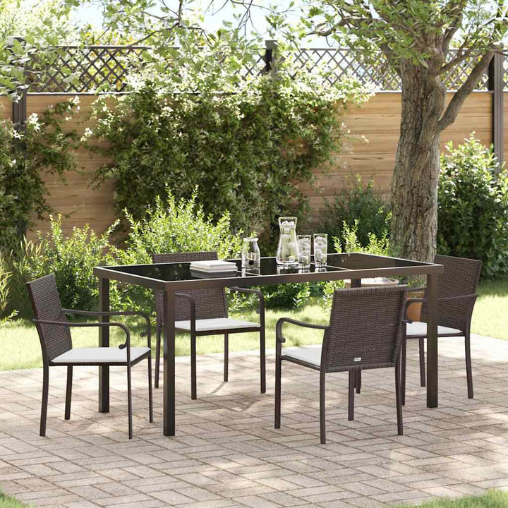 Have Spisebordssæt 5 pcs Brun Poly rattan