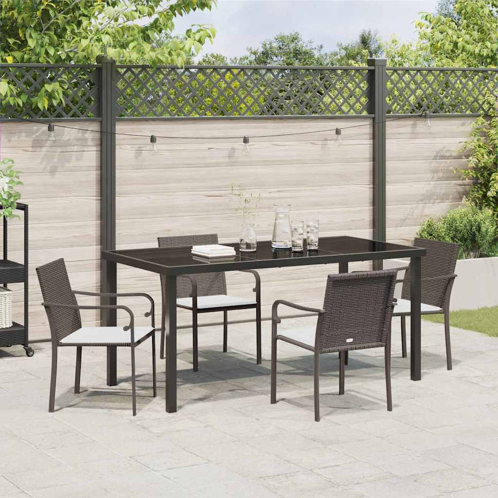 Have Spisebordssæt 5 pcs Brun Poly rattan