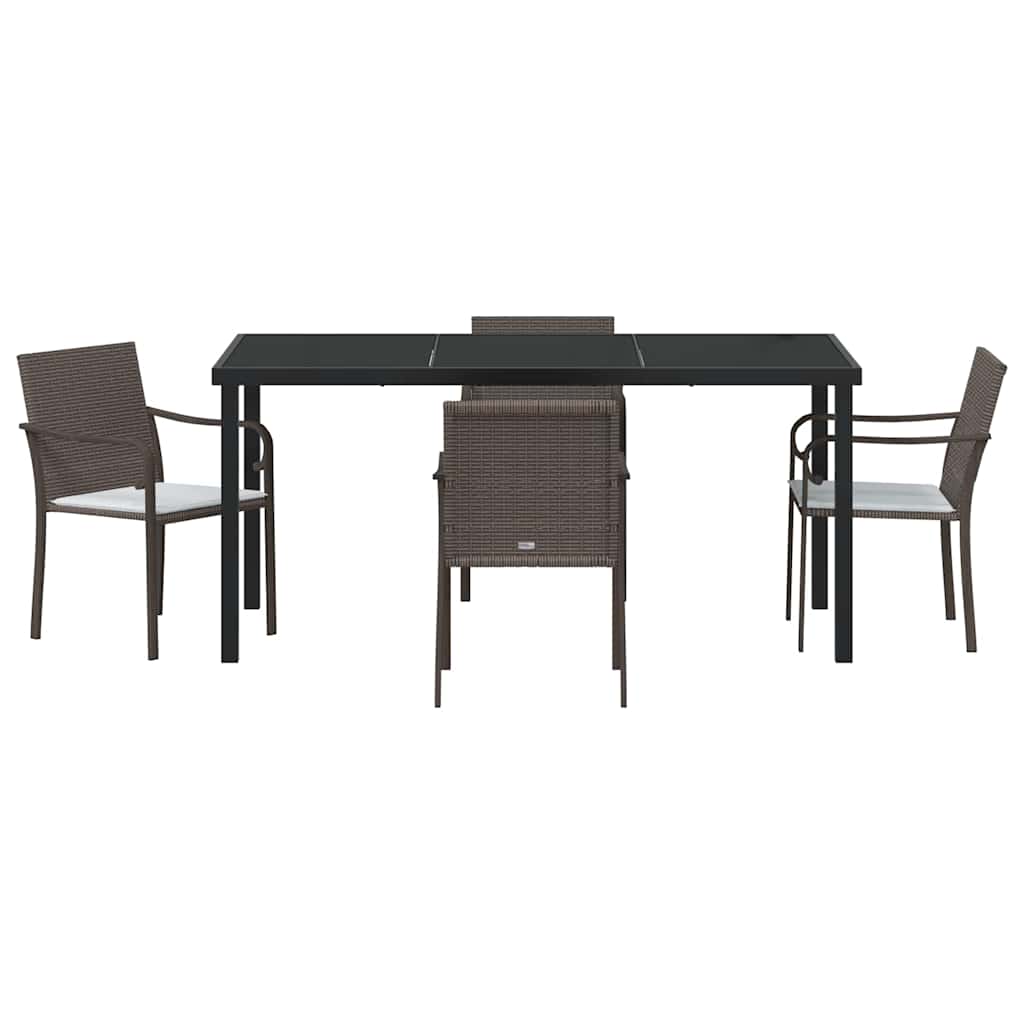 Have Spisebordssæt 5 pcs Brun Poly rattan