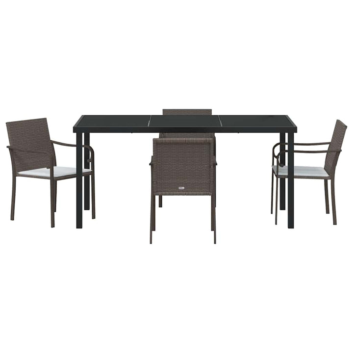 Have Spisebordssæt 5 pcs Brun Poly rattan
