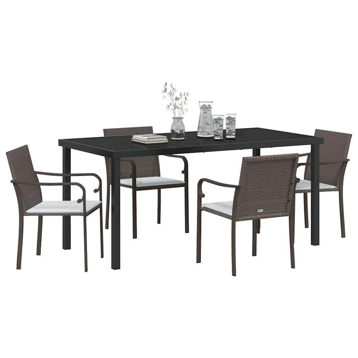 Have Spisebordssæt 5 pcs Brun Poly rattan