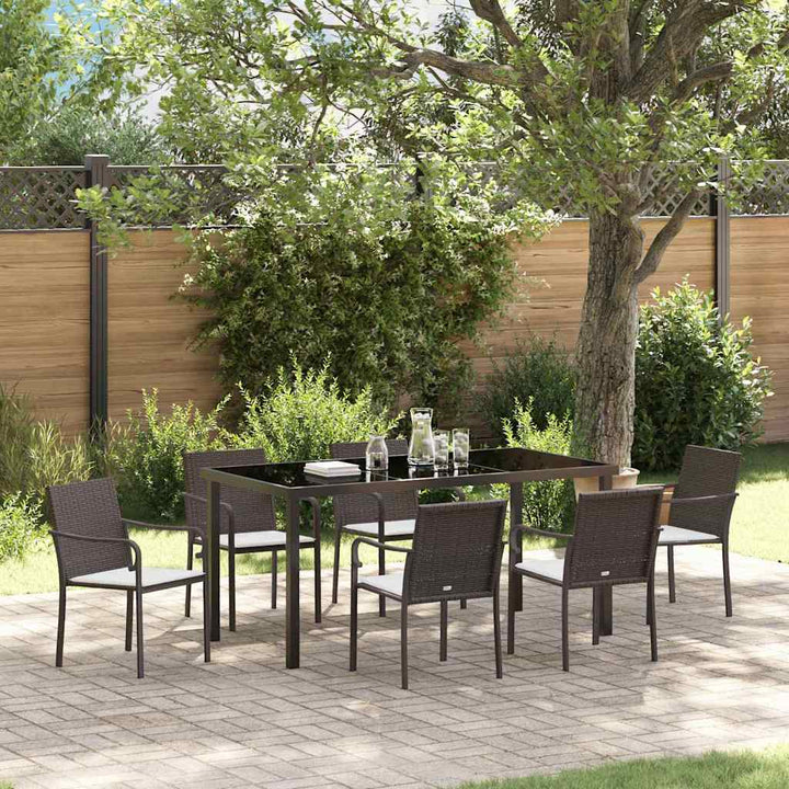 Have Spisebordssæt 7 pcs Brun Poly rattan
