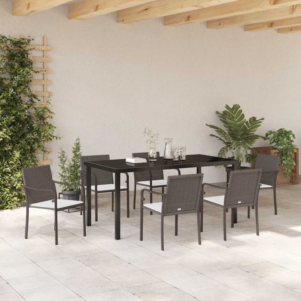 Have Spisebordssæt 7 pcs Brun Poly rattan