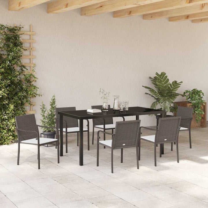 Have Spisebordssæt 7 pcs Brun Poly rattan