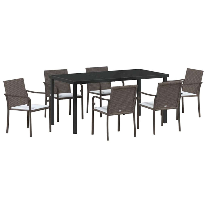 Have Spisebordssæt 7 pcs Brun Poly rattan