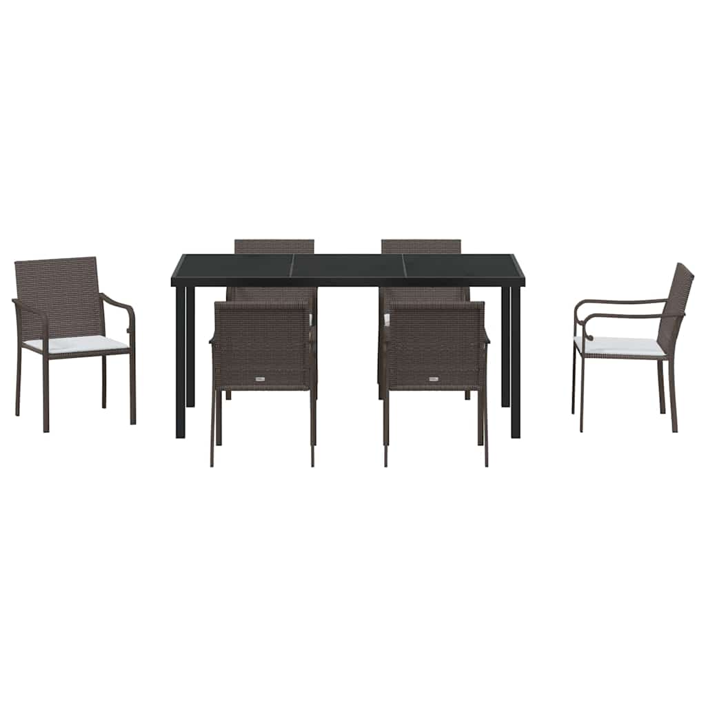 Have Spisebordssæt 7 pcs Brun Poly rattan