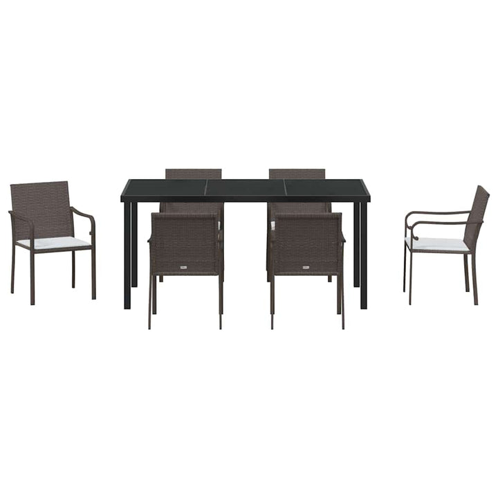Have Spisebordssæt 7 pcs Brun Poly rattan