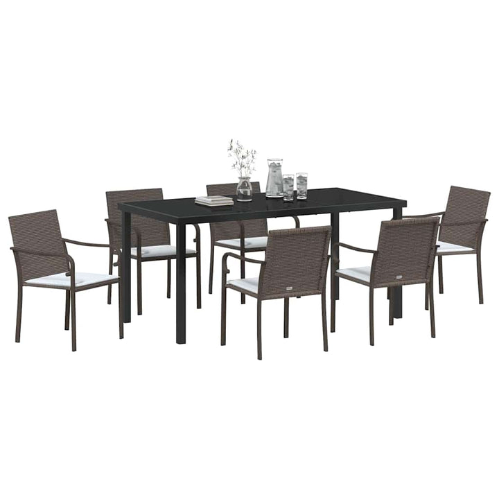 Have Spisebordssæt 7 pcs Brun Poly rattan