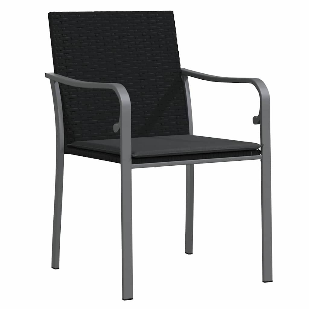Have Spisebordssæt 3 pcs Sort Poly rattan