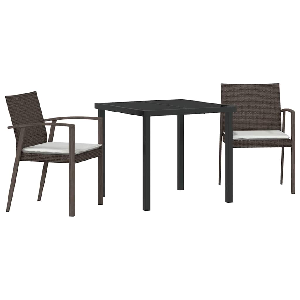 Have Spisebordssæt 3 pcs Brun Poly rattan