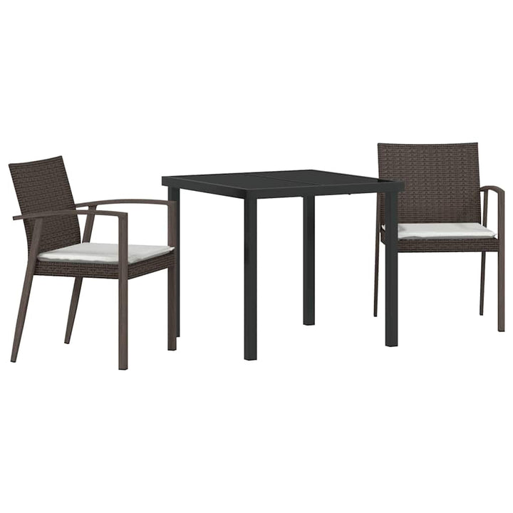 Have Spisebordssæt 3 pcs Brun Poly rattan