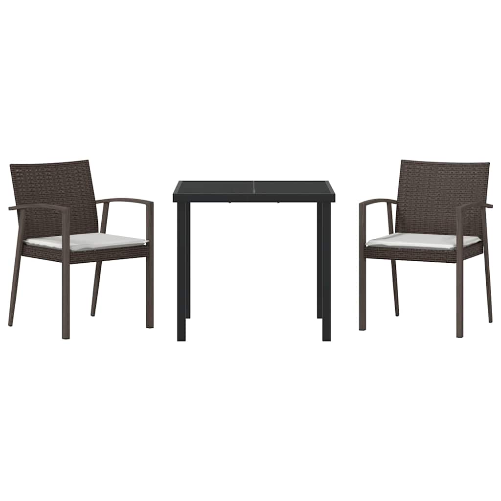 Have Spisebordssæt 3 pcs Brun Poly rattan