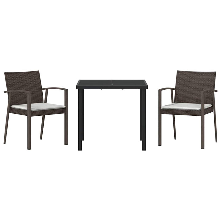 Have Spisebordssæt 3 pcs Brun Poly rattan