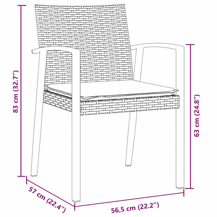Have Spisebordssæt 3 pcs Brun Poly rattan