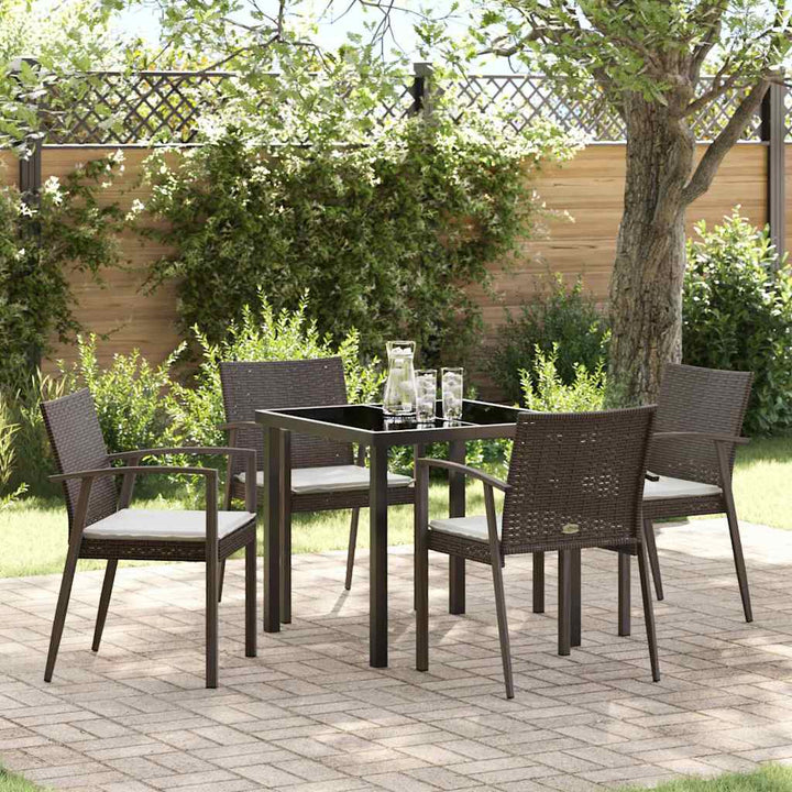 Have Spisebordssæt 5 pcs Brun Poly rattan