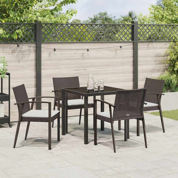 Have Spisebordssæt 5 pcs Brun Poly rattan