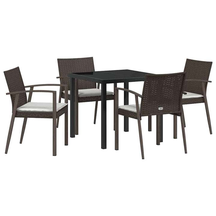 Have Spisebordssæt 5 pcs Brun Poly rattan