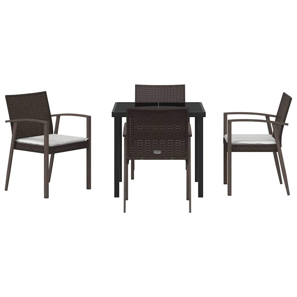 Have Spisebordssæt 5 pcs Brun Poly rattan