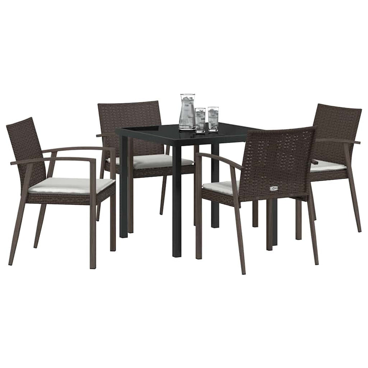 Have Spisebordssæt 5 pcs Brun Poly rattan