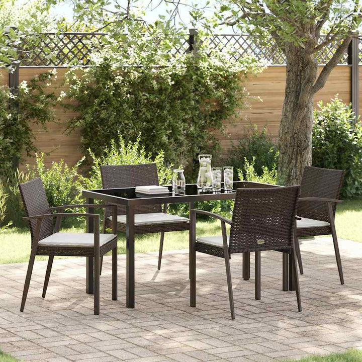 Have Spisebordssæt 5 pcs Brun Poly rattan