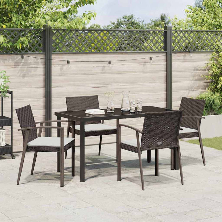 Have Spisebordssæt 5 pcs Brun Poly rattan