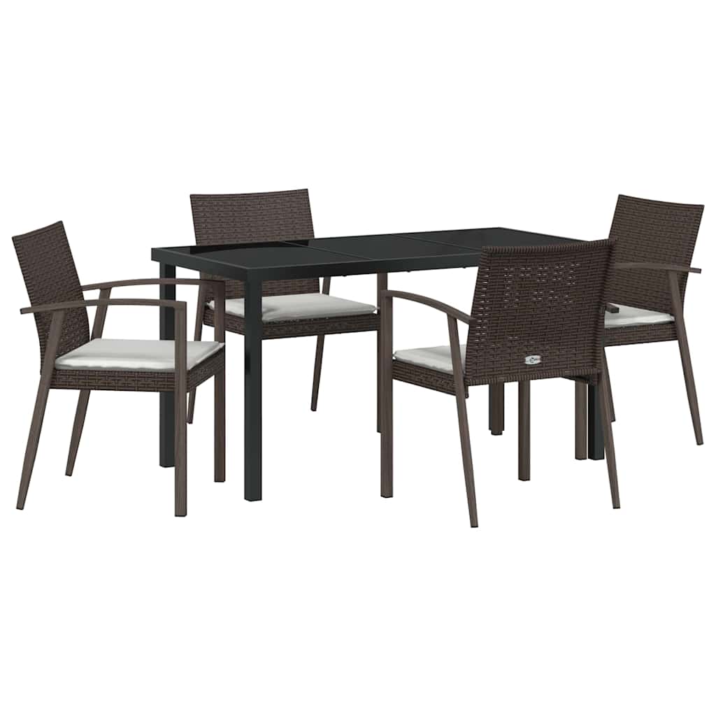 Have Spisebordssæt 5 pcs Brun Poly rattan