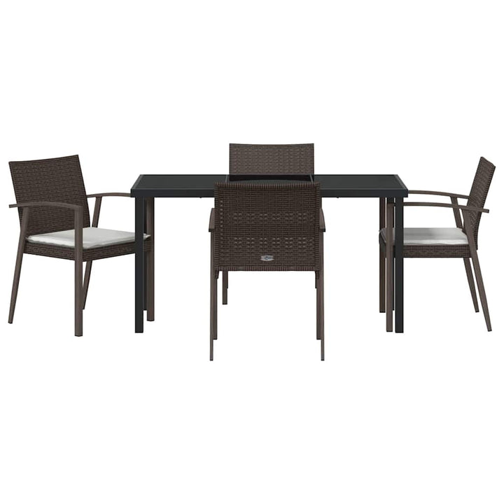 Have Spisebordssæt 5 pcs Brun Poly rattan