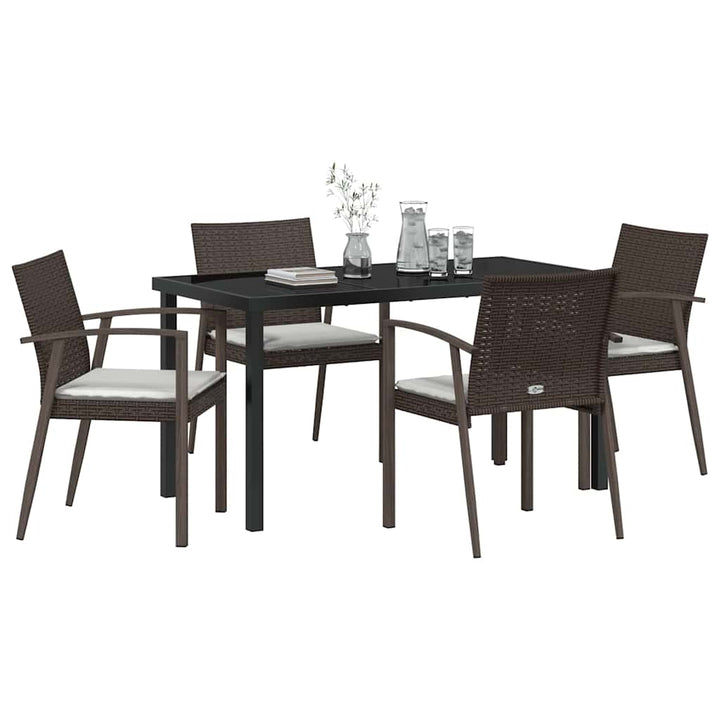 Have Spisebordssæt 5 pcs Brun Poly rattan