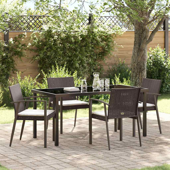 Have Spisebordssæt 5 pcs Brun Poly rattan