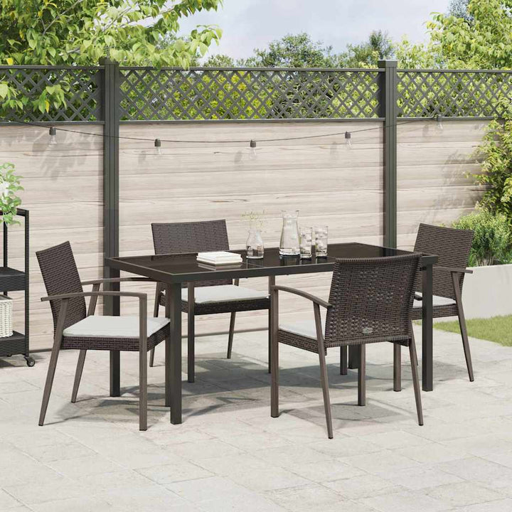 Have Spisebordssæt 5 pcs Brun Poly rattan