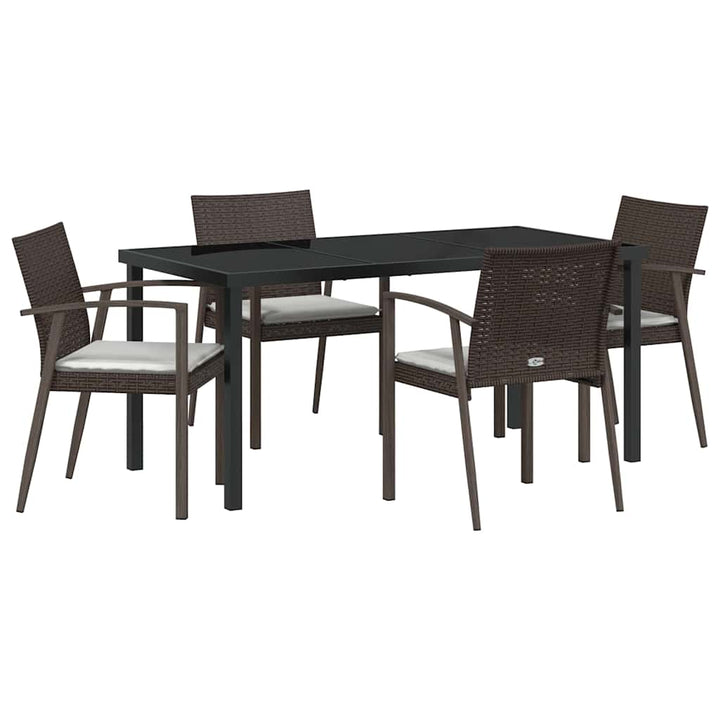Have Spisebordssæt 5 pcs Brun Poly rattan