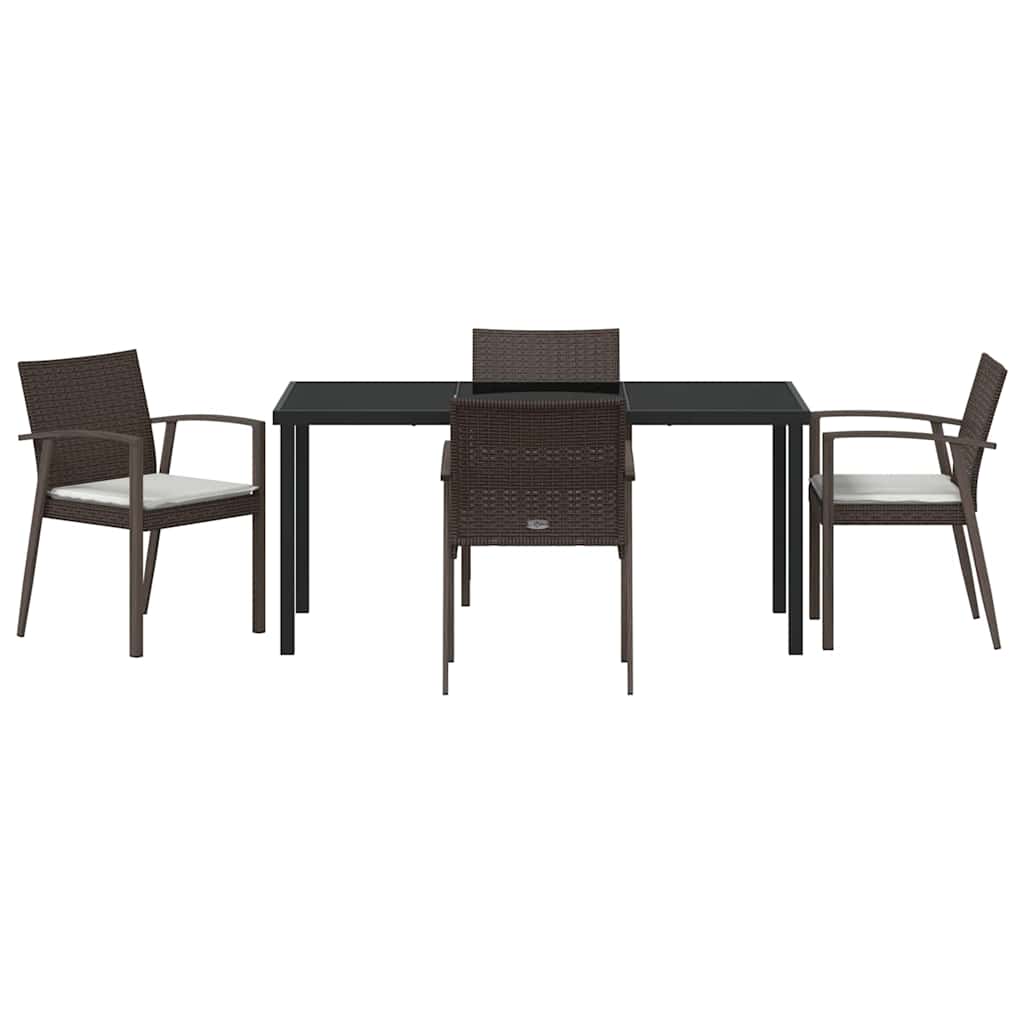 Have Spisebordssæt 5 pcs Brun Poly rattan