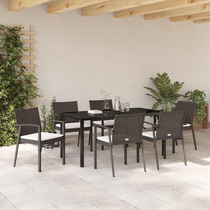 Have Spisebordssæt 7 pcs Brun Poly rattan