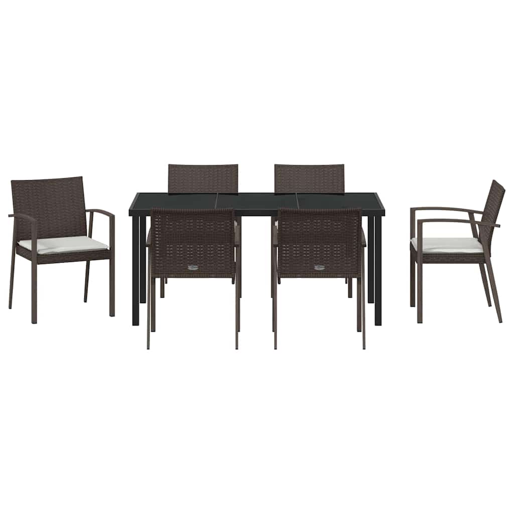 Have Spisebordssæt 7 pcs Brun Poly rattan