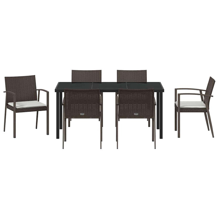 Have Spisebordssæt 7 pcs Brun Poly rattan