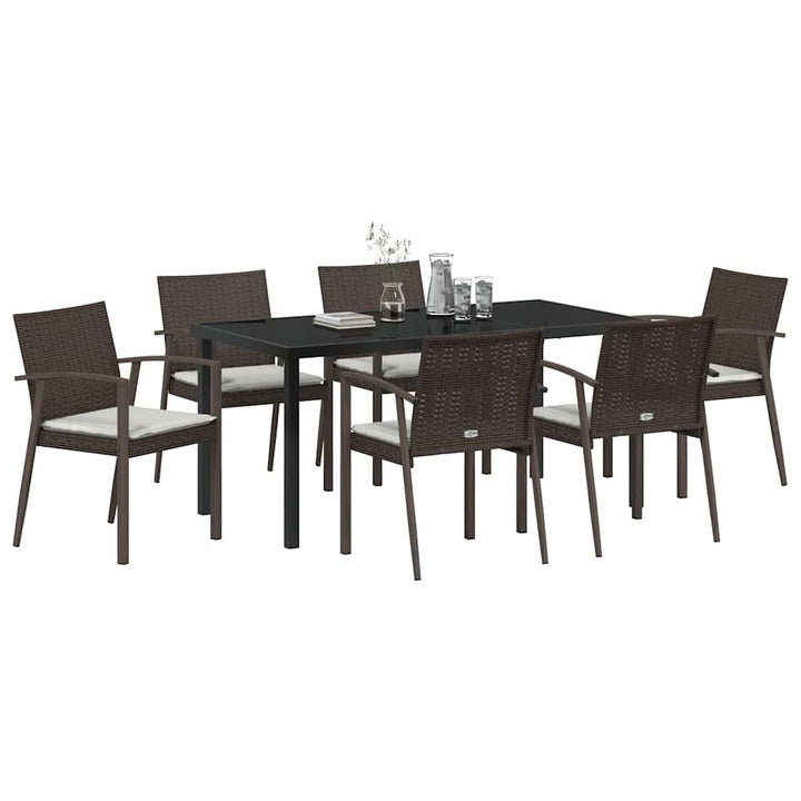 Have Spisebordssæt 7 pcs Brun Poly rattan
