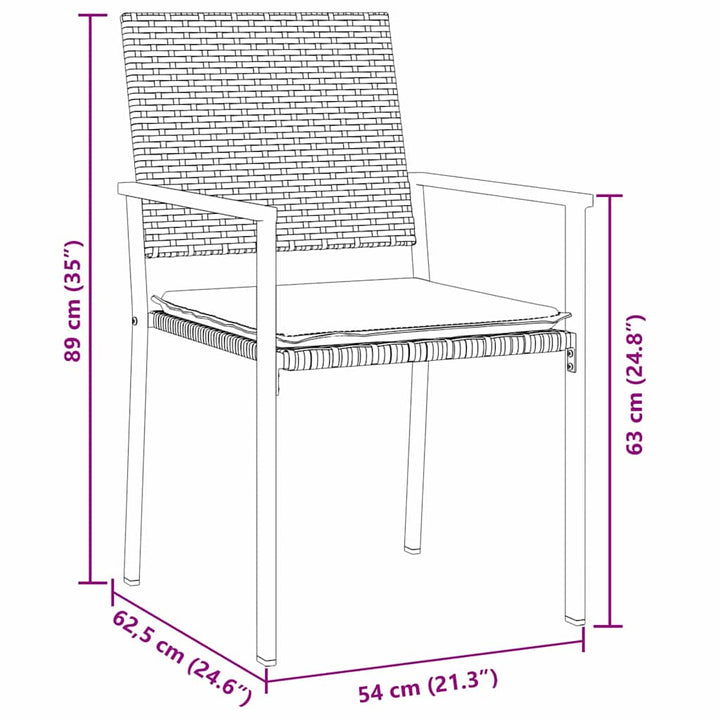 Have Spisebordssæt 3 pcs Sort Poly rattan