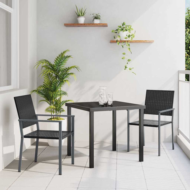 Have Spisebordssæt 3 pcs Sort Poly rattan