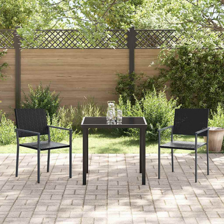 Have Spisebordssæt 3 pcs Sort Poly rattan