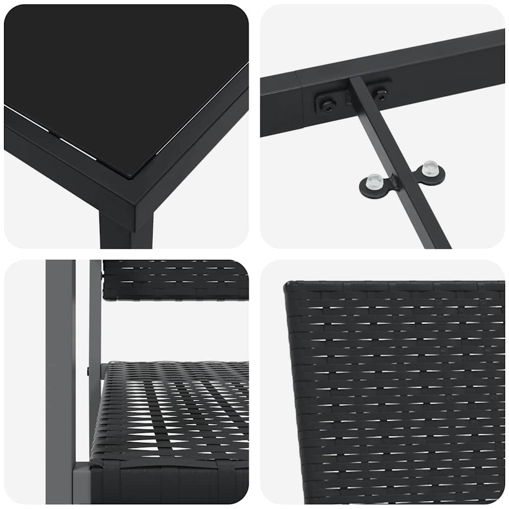 Have Spisebordssæt 7 pcs Sort Poly rattan