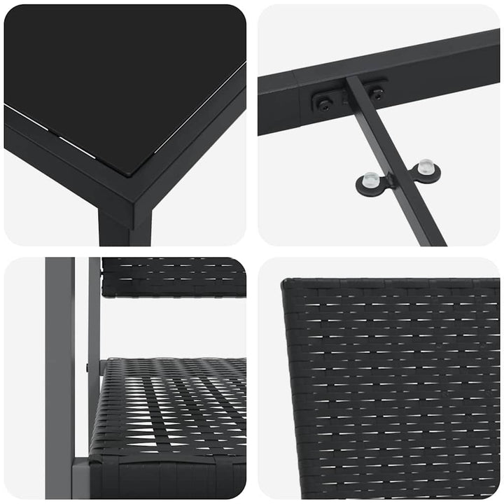 Have Spisebordssæt 7 pcs Sort Poly rattan