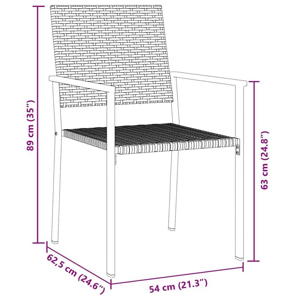 Have Spisebordssæt 7 pcs Sort Poly rattan