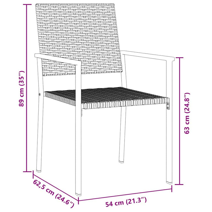 Have Spisebordssæt 7 pcs Sort Poly rattan