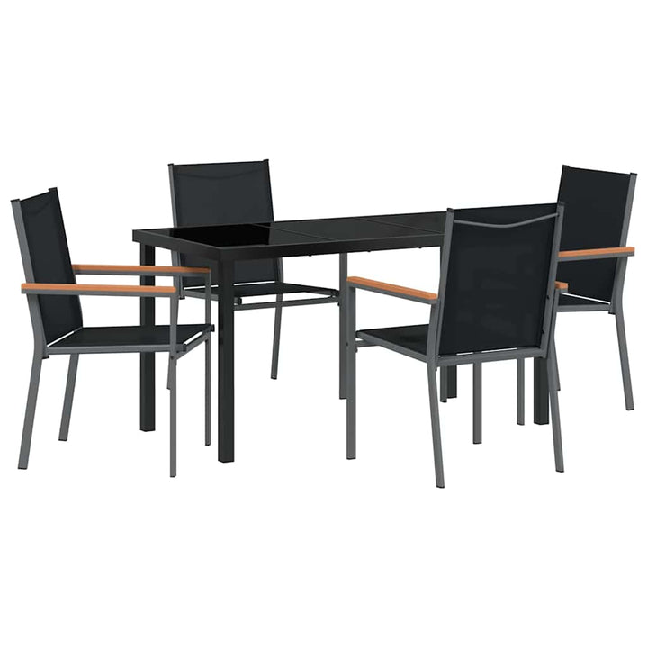 Have Spisebordssæt 5 pcs Sort Textilene og stål