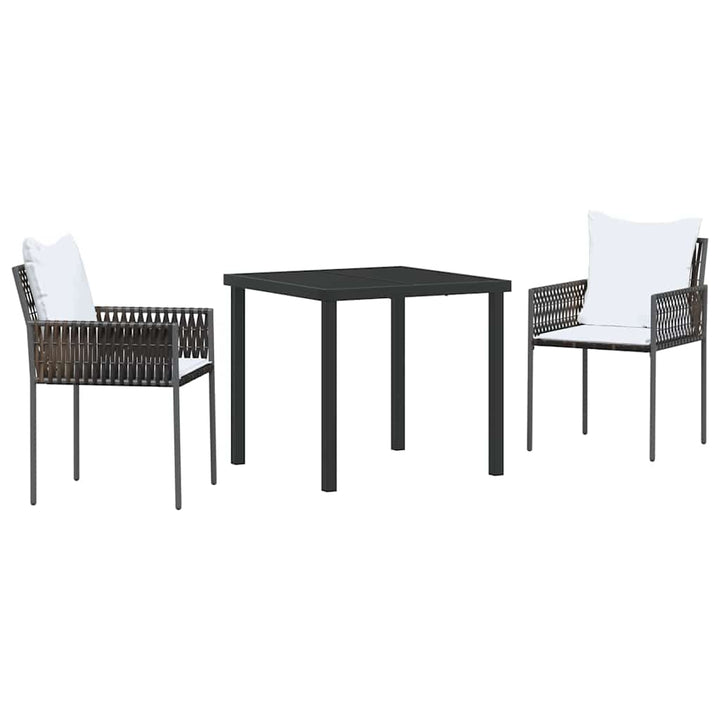 Have Spisebordssæt 3 pcs Brun Poly rattan